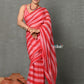 Very Much Indian Designer! High Quality Pure Mul Cotton Handloom Saree - Red | Swadesiicart