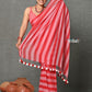 Very Much Indian Designer! High Quality Pure Mul Cotton Handloom Saree - Red | Swadesiicart