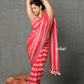 Very Much Indian Designer! High Quality Pure Mul Cotton Handloom Saree - Red | Swadesiicart