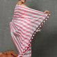 Very Much Indian Tyohaar - Designer! Pure Mul Cotton Handloom Saree - Red White Stripes | Swadesiicart