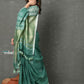 Very Much Indian Designed By VMI~ Handloom Pure Organic Natural Linen Saree - HandBlock Printed - Olive Green | Swadesiicart