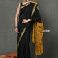 Very Much Indian Pure Mul Cotton Handloom Saree - Black | Swadesiicart
