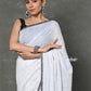 Very Much Indian Tyohaar - Mul Cotton Khadi Design Handloom Woven Saree - White | Swadesiicart