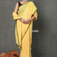 Very Much Indian Tyohaar - Mul Cotton Khadi Design Handloom Woven Saree - Yellow | Swadesiicart
