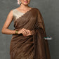 Very Much Indian Mul Cotton Zari Design Handloom Woven Saree - Brown | Swadesiicart