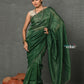 Very Much Indian Mul Cotton Zari Design Handloom Woven Saree - Dark Green | Swadesiicart