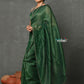 Very Much Indian Mul Cotton Zari Design Handloom Woven Saree - Dark Green | Swadesiicart