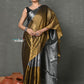 Very Much Indian Fusion Cotton Tissue Shimmer Saree - Silver and Gold | Swadesiicart