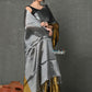 Very Much Indian Fusion Cotton Tissue Shimmer Saree - Silver and Gold | Swadesiicart