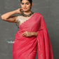 Very Much Indian Mul Cotton Zari Design Handloom Woven Saree - Rani Pink | Swadesiicart