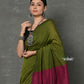 Very Much Indian Tyohaar - Pure Mul Cotton Handloom Saree - Mehendi Green | Swadesiicart