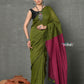 Very Much Indian Pure Mul Cotton Handloom Saree - Mehendi Green | Swadesiicart