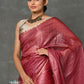 Very Much Indian Tyohaar - Pure Handloom Tussar Silk Saree With Sleek Golden Border - Copper Red | Swadesiicart