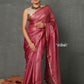 Very Much Indian Tyohaar - Pure Handloom Tussar Silk Saree With Sleek Golden Border - Copper Red | Swadesiicart
