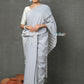 Very Much Indian Tyohaar - Pure Mul Cotton Handloom Saree - Grey | Swadesiicart