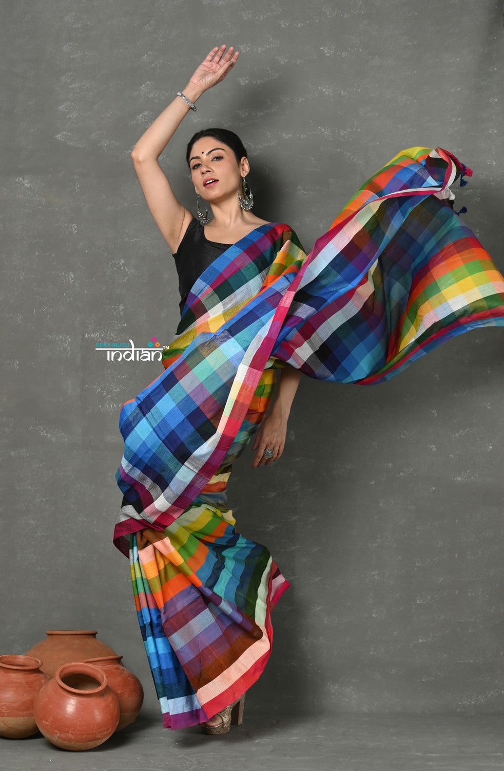 Very Much Indian Tyohaar - Exclusive! Pure Cotton Handloom Saree - Dream Rainbow Saree | Swadesiicart
