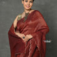 Very Much Indian Mul Cotton Zari Design Handloom Woven Saree - Maroon | Swadesiicart