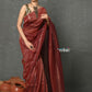 Very Much Indian Tyohaar - Mul Cotton Zari Design Handloom Woven Saree - Maroon | Swadesiicart