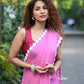 Very Much Indian Taapsee - Handloom Pure Mul Cotton Saree With Sleek Border - Wisteria Pink | Swadesiicart