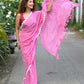 Very Much Indian Taapsee - Handloom Pure Mul Cotton Saree With Sleek Border - Wisteria Pink | Swadesiicart