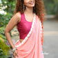 Very Much Indian Taapsee - Designer! Pure Mul Cotton Saree with Sleek Border - Heavy Peach | Swadesiicart