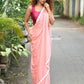 Very Much Indian Taapsee - Designer! Pure Mul Cotton Saree with Sleek Border - Heavy Peach | Swadesiicart