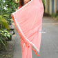 Very Much Indian Taapsee - Designer! Pure Mul Cotton Saree with Sleek Border - Heavy Peach | Swadesiicart
