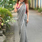Very Much Indian Taapsee - Designer! Pure Mul Cotton Saree with Sleek Border - Salient Grey | Swadesiicart
