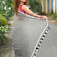 Very Much Indian Taapsee - Designer! Pure Mul Cotton Saree with Sleek Border - Salient Grey | Swadesiicart