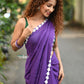 Very Much Indian Taapsee - Designer! Pure Mul Cotton Saree with Sleek Border - Purple | Swadesiicart