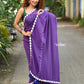 Very Much Indian Taapsee - Designer! Pure Mul Cotton Saree with Sleek Border - Purple | Swadesiicart