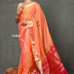 Very Much Indian Tyohaar - Handloom Pure Chanderi Cotton Silk Saree With Golden Border - Peach | Swadesiicart