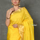 Very Much Indian Tyohaar - Handloom Pure Chanderi Cotton Silk Saree With Golden Border - Yellow | Swadesiicart