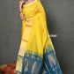 Very Much Indian Tyohaar - Handloom Pure Chanderi Cotton Silk Saree With Golden Border - Yellow | Swadesiicart