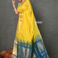 Very Much Indian Handloom Pure Cotton Silk Saree With Golden Border - Yellow | Swadesiicart