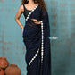 Very Much Indian Taapsee - Designer! Pure Mul Cotton Saree with Sleek Border - Dark Blue | Swadesiicart