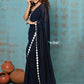 Very Much Indian Taapsee - Designer! Pure Mul Cotton Saree with Sleek Border - Dark Blue | Swadesiicart