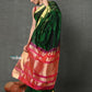 Very Much Indian Handloom Pure Cotton Silk Saree With Golden Border - Green | Swadesiicart