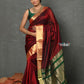 Very Much Indian Tyohaar - Handloom Pure Chanderi Cotton Silk Saree With Golden Border - Maroon | Swadesiicart