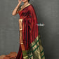 Very Much Indian Tyohaar - Handloom Pure Chanderi Cotton Silk Saree With Golden Border - Maroon | Swadesiicart