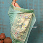 Very Much Indian Tyohaar - Handloom Pure Cotton Paithani With Asawali Pallu - Sea Green | Swadesiicart
