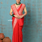 Very Much Indian Suhaani - Handloom Khaddi Georgette Saree With Sleek Border - Red (Silk Mark) | Swadesiicart