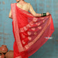 Very Much Indian Suhaani - Handloom Khaddi Georgette Saree With Sleek Border - Red (Silk Mark) | Swadesiicart