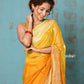 Very Much Indian Suhaani - Handloom Khaddi Georgette Saree With Sleek Border - Ombre Yellow (Silk Mark) | Swadesiicart