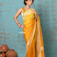 Very Much Indian Suhaani - Handloom Khaddi Georgette Saree With Sleek Border - Ombre Yellow (Silk Mark) | Swadesiicart