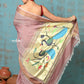 Very Much Indian Tyohaar - Handloom Pure Cotton Paithani With Peacock Pallu - Rose Gold | Swadesiicart