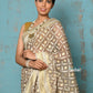 Very Much Indian Tejaswi - Exclusive High Quality Handloom Banarasi Cotton Saree with Beautiful Abstract Print- Warm Slate | Swadesiicart