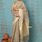 Very Much Indian Tejaswi - Exclusive High Quality Handloom Banarasi Cotton Saree with Beautiful Abstract Print- Warm Slate | Swadesiicart