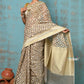 Very Much Indian Tejaswi - Exclusive High Quality Handloom Banarasi Cotton Saree with Beautiful Abstract Print- Warm Slate | Swadesiicart