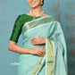 Very Much Indian Tyohaar - Handloom Pure Cotton Paithani With Revival Asawali Pallu - Sea Blue | Swadesiicart